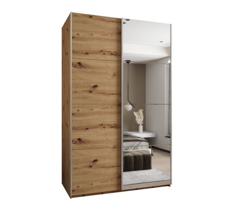 Szafa przesuwna Abiks LUX 3 wysoka szer.150cm artisan/artisan/srebrny 1szt.