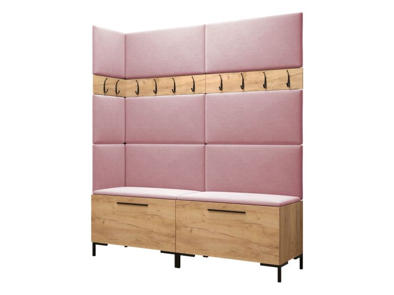 Garderoba MIRJAN 24 Zilion V dąb craft + różowy 1 kpl.