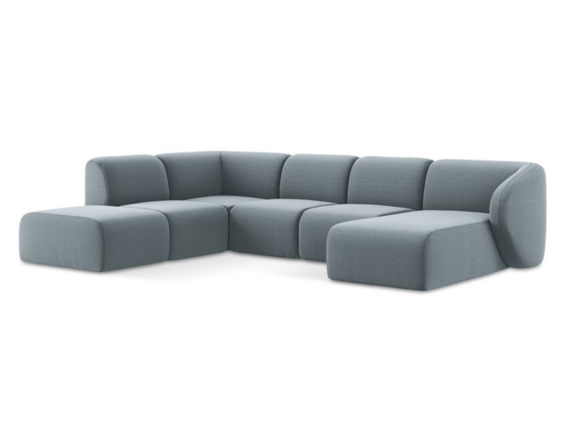 Sofa panoramiczna LaMiaSofa CERVO z tkaniny welwetowej 325x236 cm jasny niebieski 1 szt.