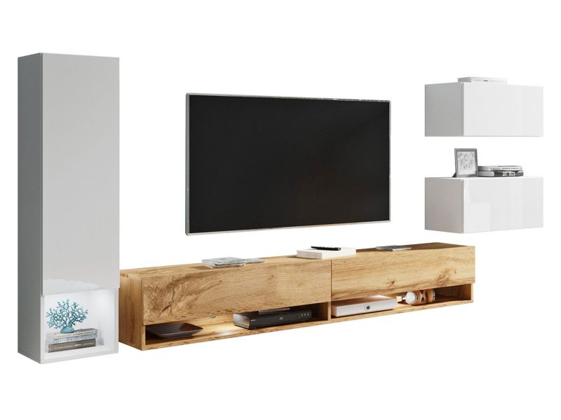 Meblościanka MIRJAN 24 Amadeo biały połysk + wotan 1 kpl.