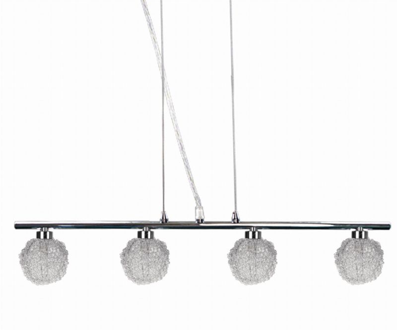 Lampa sufitowa wisząca Candellux Wind chromowana-srebrna wym: 95 x 61 x 11 cm 4xG9 x 40W 1 szt.