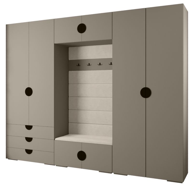 Garderoba do przedpokoju Abiks INOVA 4 Z14 kaszmir+czarny+manila02 1 szt.