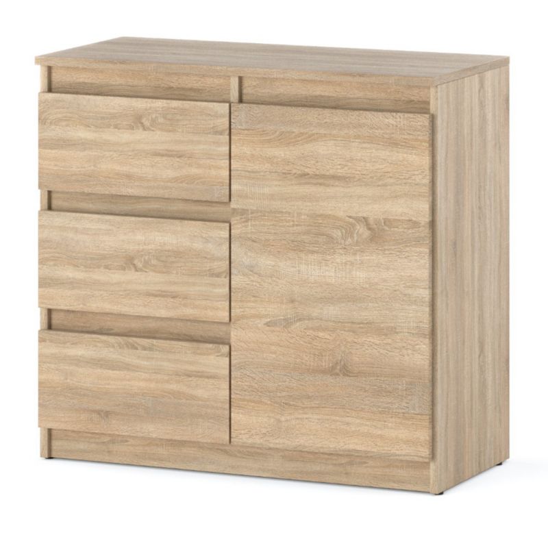 Komoda Hurtownia-Mebli Szuflady 3 Agnes 1D3SZ 80cm Dąb Sonoma Dąb Sonoma 80x35x75 cm 1szt.