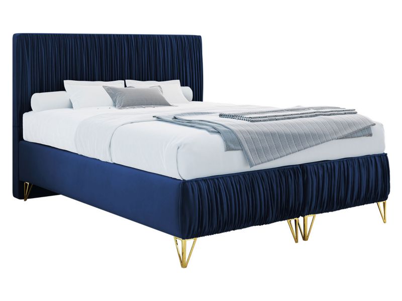 Łóżko tapicerowane MIRJAN 24 Lux II 180x200 granatowy aksamit 1 szt.