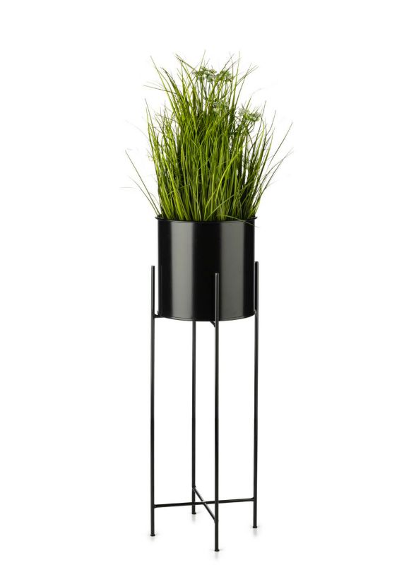 Kwietnik stojący HowHomely Metalowy Czarny 24x75 cm 1 szt.
