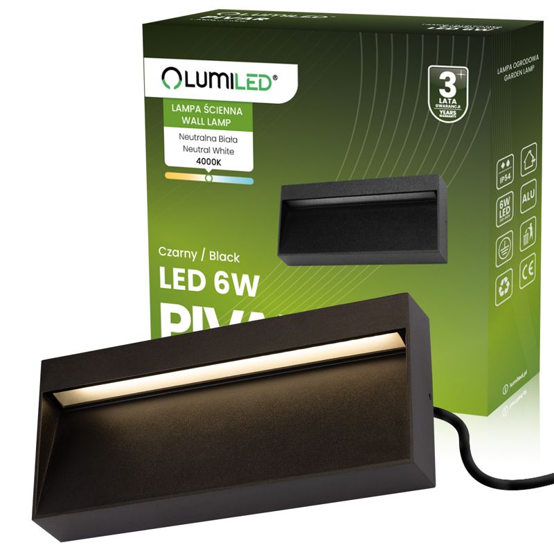 Lampa Ogrodowa Lumiled Zewnętrzna Kinkiet Elewacyjny 6W LED IP54 1 szt.