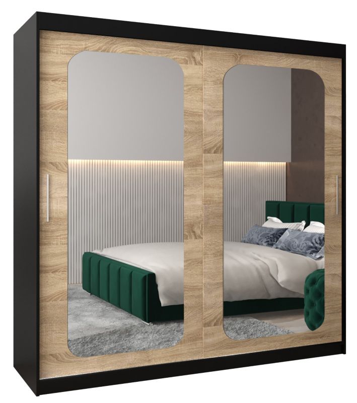 Szafa przesuwna Garderoba Abiks PROMO T3 200 czarny/sonoma 1 szt.