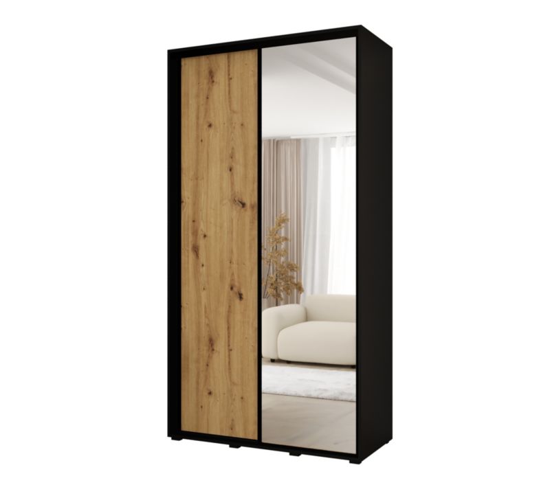 Szafa przesuwna MINIO go for it VADO 3 45 x 130 cm, czarny /dąb artisan/czarny 1 szt.