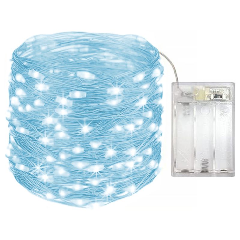 Łańcuch LED MasterLED 10m 6500K zimna biel 100 diod świąteczny sznur oświetleniowy lampki na baterie 1 szt.