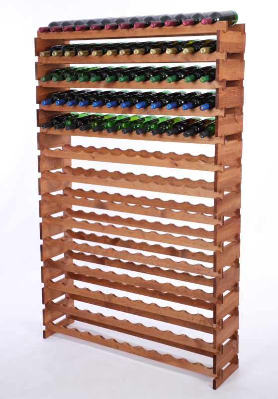 Stojak na wino MODO24 regał modułowy na butelki 14 leżni x 12 butelek montaż bez narzędzi impregnacja brązowa 1 szt.