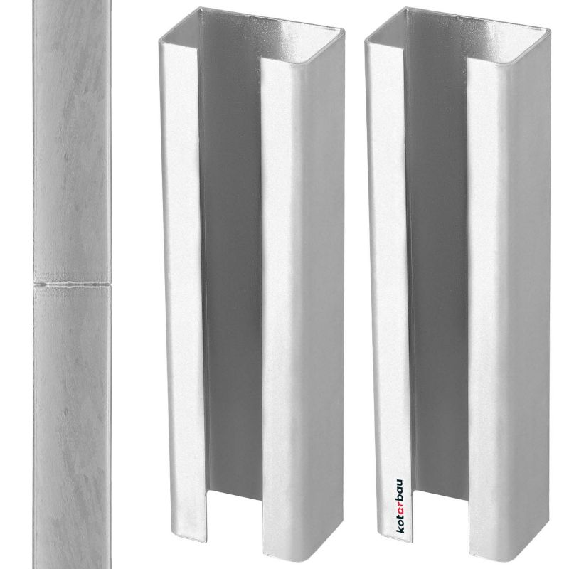 Łącznik do przedłużenia KOTARBAU słupka ogrodzeniowego ocynk 55x35 mm 2 szt.