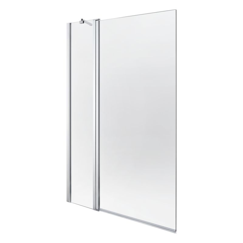 Parawan nawannowy GoodHome Calera 2-częściowy 140 x 105 cm chrom/szkło transparentne