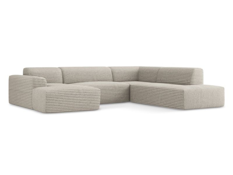 Sofa panoramiczna LaMiaSofa BOVA z tkaniny sztruksowej 344x264 cm ciemny beż 1 szt.