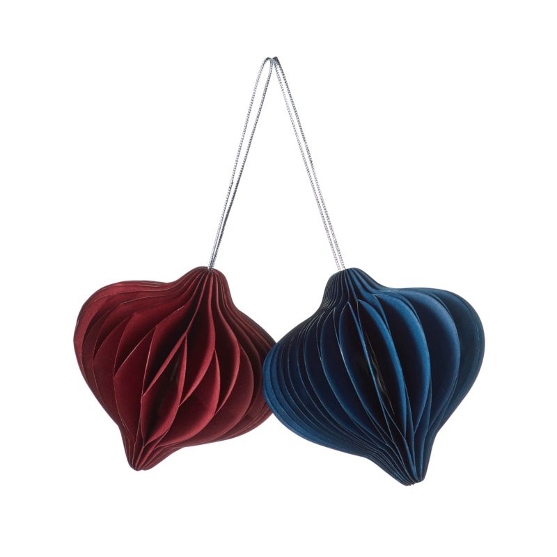 Dekoracja choinka bombka 2 szt. czerwony / niebieski