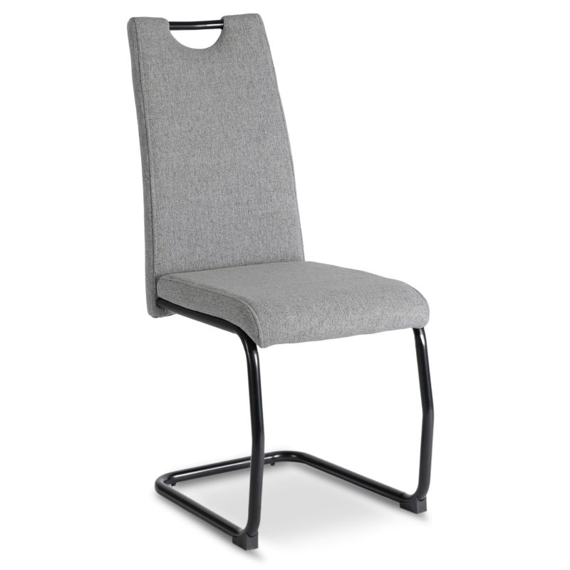 Krzesło Tapicerowane Lopez Popiel Mebel Elite Na Płozach Do Salonu Jadalni 1 szt