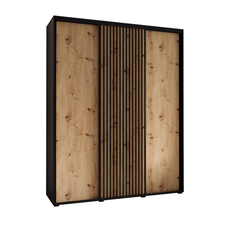 Szafa przesuwna Garderoba Abiks Lanko 1 200 gł. 60 czarny/artisan 1 szt.