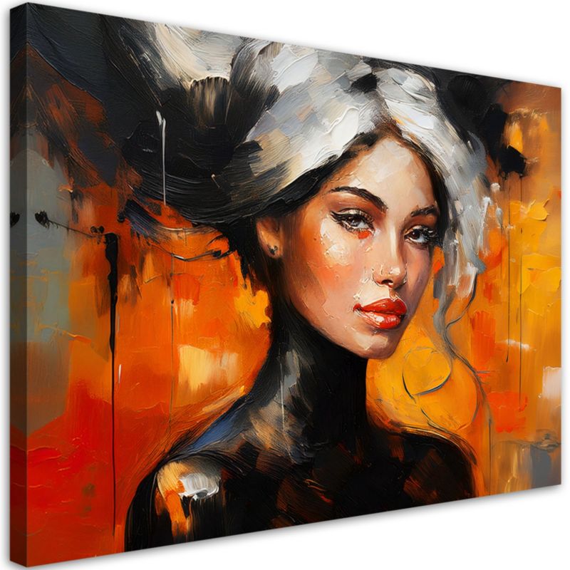 Obraz do salonu sypialni Feeby Portret Kobiety Glamour Kolorowy 100x70 cm 1szt