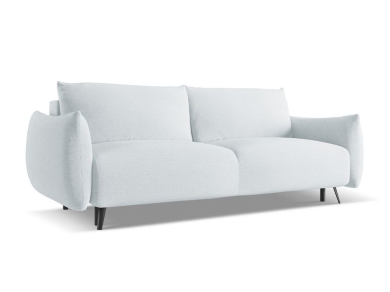 Kanapa 3-osobowa z funkcją spania LaMiaSofa GENOVA z tkaniny szenilowej 230x105 cm jasny niebieski 1 szt.