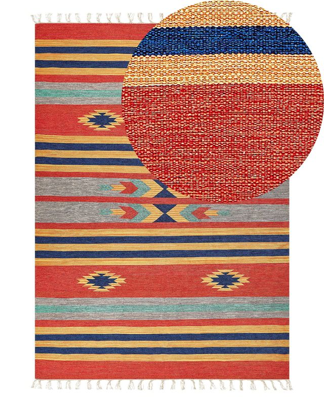 Dywan bawełniany kilim 140 x 200 cm wielokolorowy Hatis 1 szt.