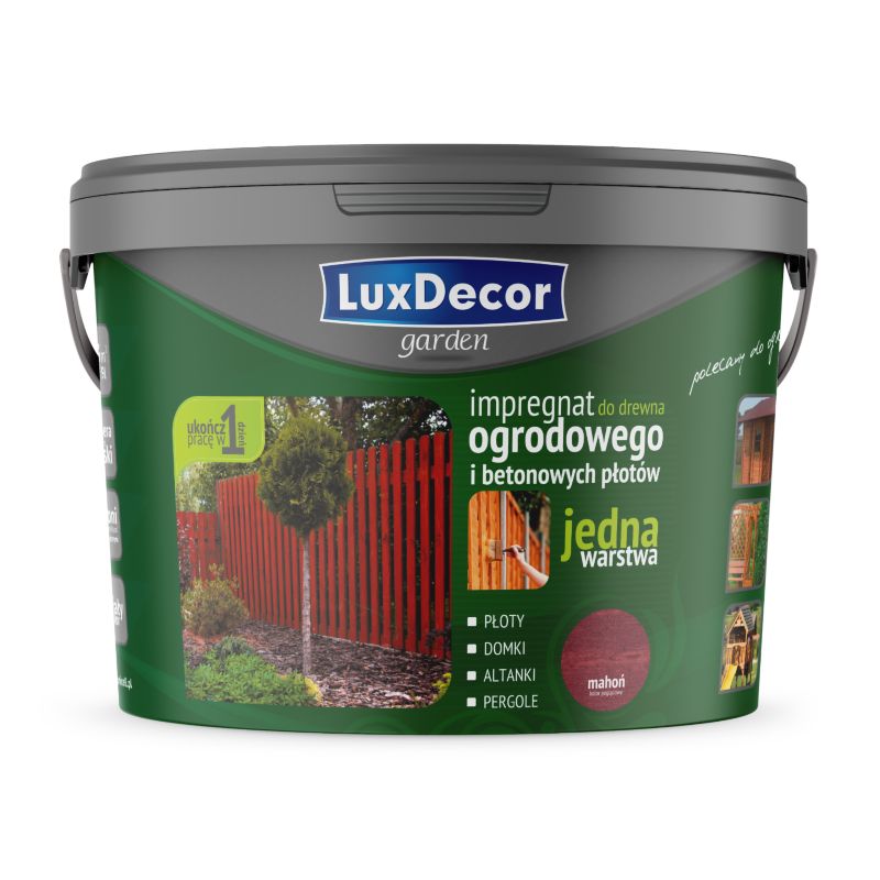 Impregnat do drewna ogrodowego Luxdecor garden, kolor mahoń, 9 l 1 szt.