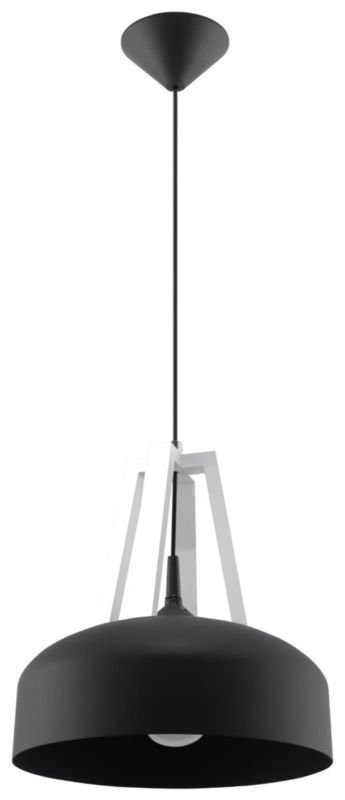 Lampa wisząca Sollux Lighting Casco 8888 czarno-biała szerokość 30 cm 1xE27 x 60W 1 szt.
