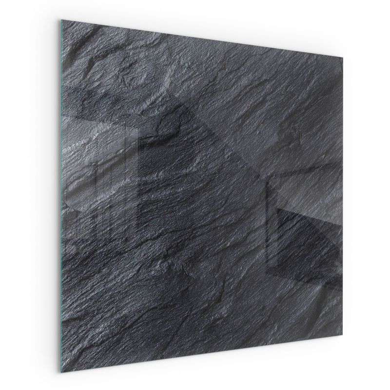 Szklana Podkładka Pod Kominek Kwadrat Wallfluent 50x50 cm Struktura kamiennej faktury 1 szt.