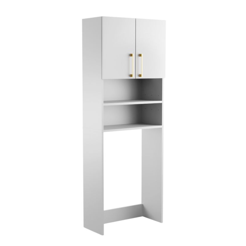 Szafka Łazienkowa SKXMeble Regał Stojąca Na Pralkę Bella Biały i Biały 180x66x50 1szt.