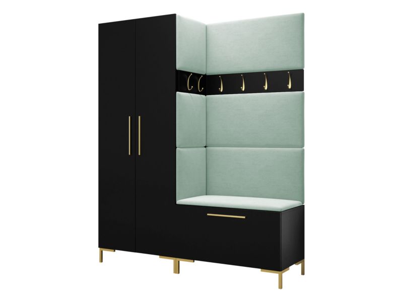 Garderoba MIRJAN 24 Zilion I czarny + miętowy 1 kpl.