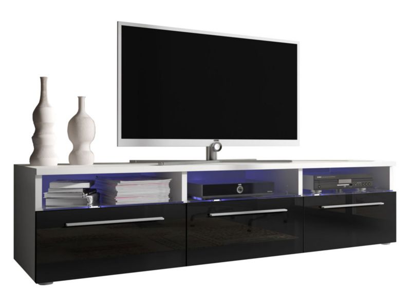 Szafka RTV MIRJAN 24 II biały + czarny połysk 1 szt.