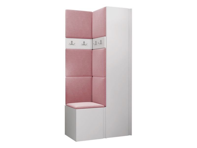 Garderoba MIRJAN 24 Orion XXIV biały + różowy 1 kpl.