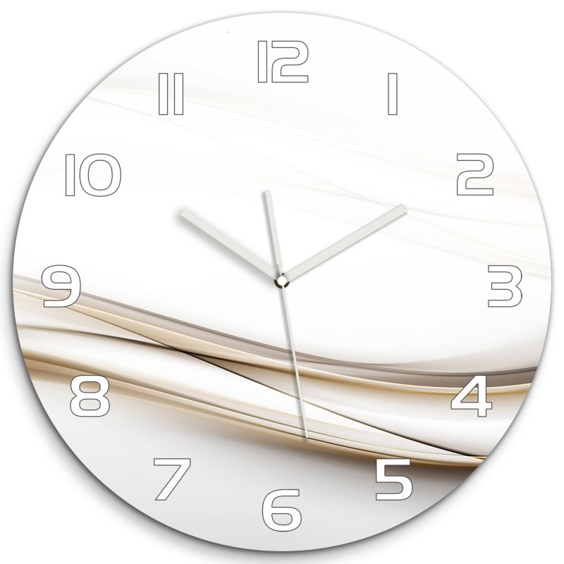 Zegar szklany Tulup Fale fi30 cm cichy 1 szt.