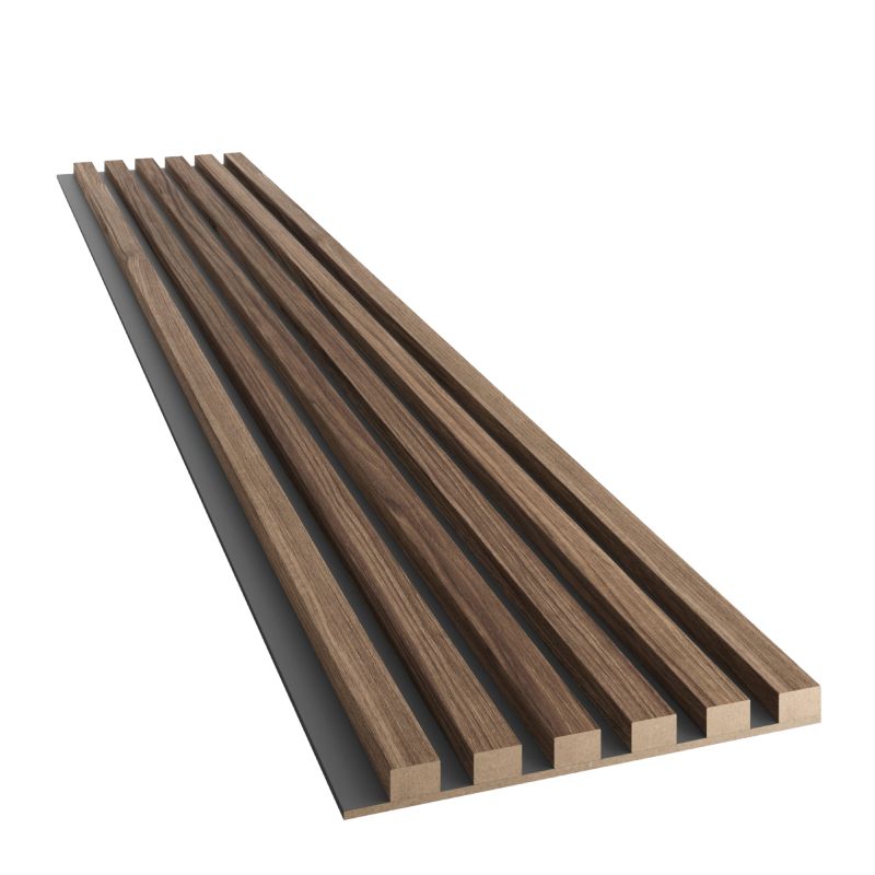 Lamele slim na czarnej płycie MDF LAMELE 3D - Orzech klasyczny 1 szt.
