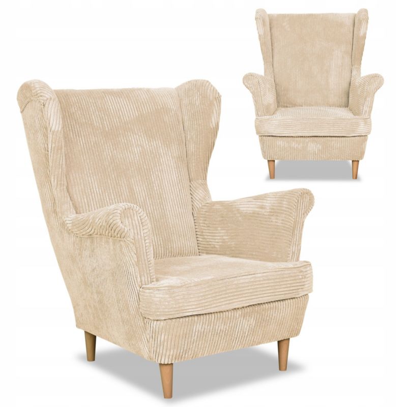 Fotel uszak do salonu Family Meble Bonito beżowy 1szt