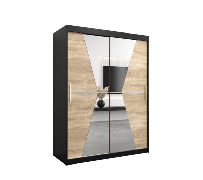 Szafa przesuwna Garderoba Abiks MAROKO 150 czarny/sonoma 1 szt.