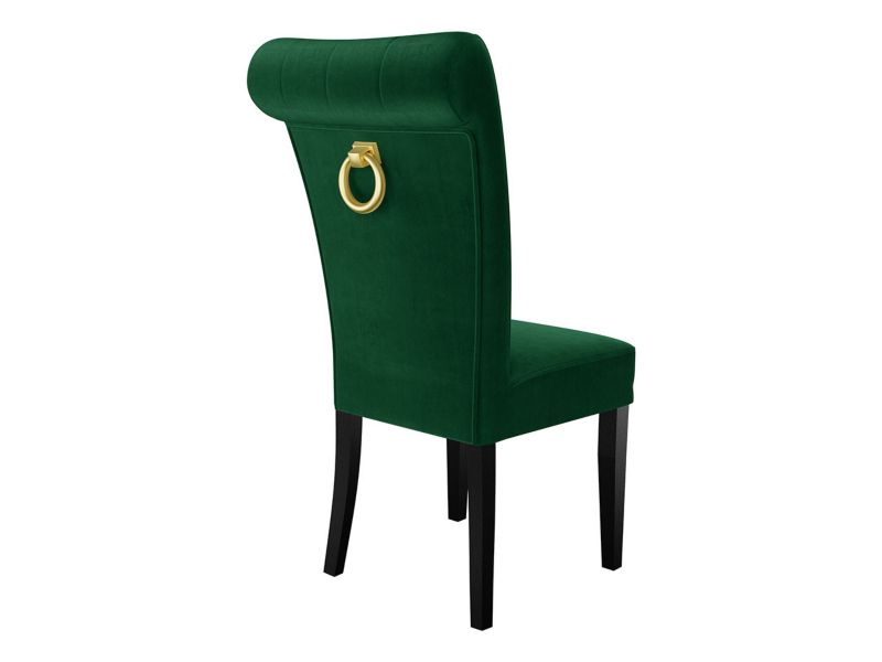 Krzesło MIRJAN 24 S65 czarny + butelkowa zieleń + kołatka złota 1 szt.