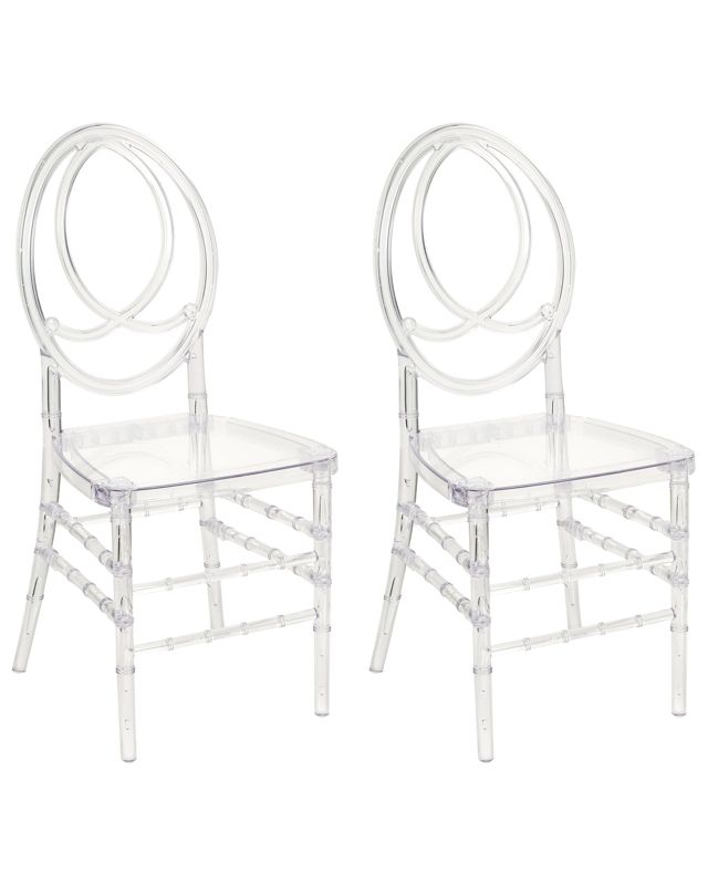 Zestaw 2 krzeseł do jadalni Midway Przezroczysty 1 par.