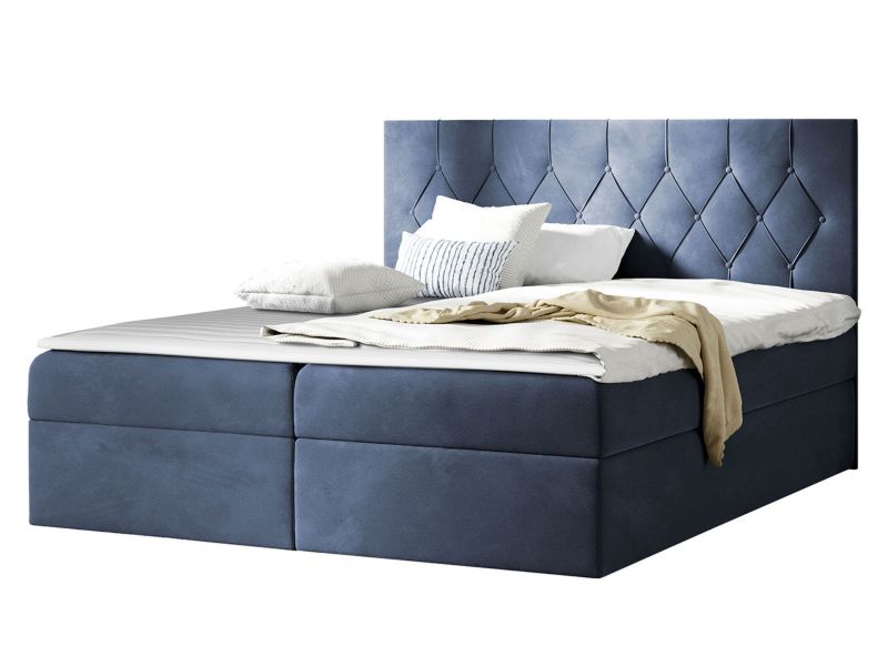 Łóżko kontynentalne MIRJAN 24 Sky 140x200 denimowy niebieski 1 szt.