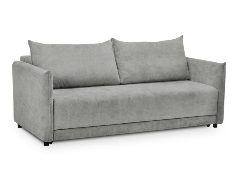 Kanapa 3-osobowa z funkcją spania LaMiaSofa SPEDINO z tkaniny szenilowej 207x95 cm jasny szary 1 szt.