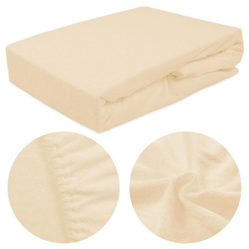 Prześcieradło frotte z gumką Darymex 200x220 kolor jasny beż 1 szt.