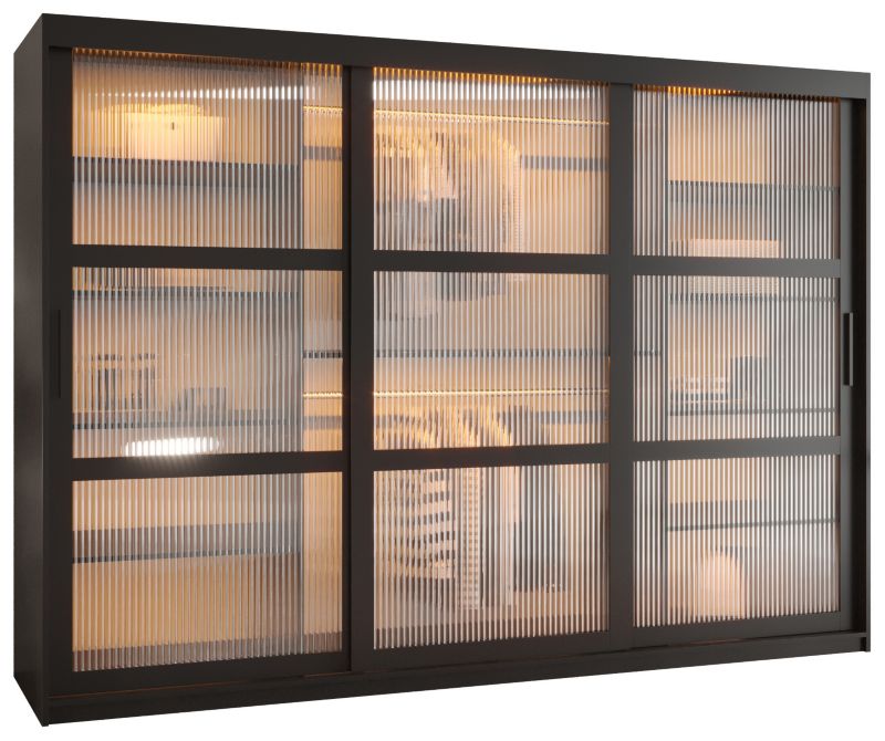 Szafa przesuwna Garderoba Abiks FLUTES 250 czarny 1 szt.