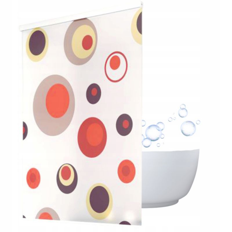 Roleta wannowo-prysznicowa z kasetą Estiva 140x240 cm wzór koła fiolet orange 1 szt.