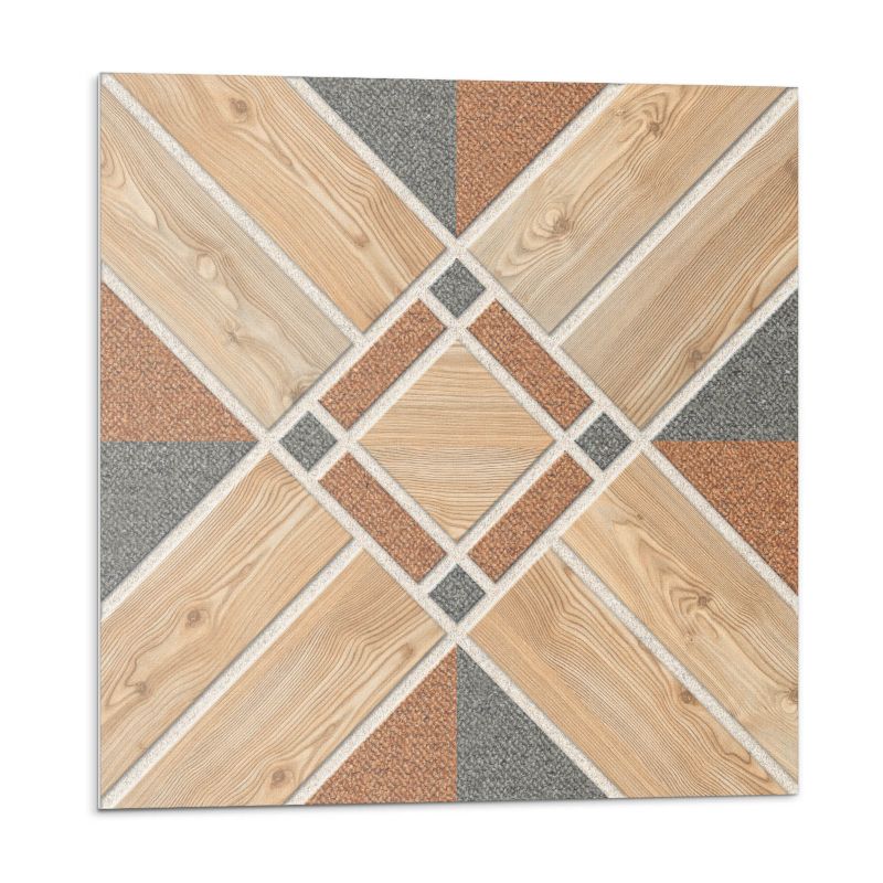 Kafelki samoprzylepne Wallfluent 50x50 cm Motyw geometryczny inspirowany drewnem 4 szt.