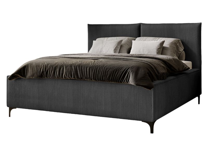 Łóżko tapicerowane MIRJAN 24 z pojemnikiem Leon Sztruks 140 grafit 1 szt.