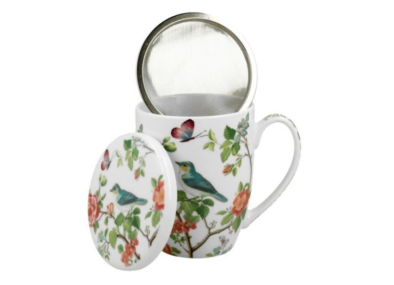 Kubek Ptaki na Gałęzi DUO porcelanowy z zaparzaczem 350 ml 1 szt.