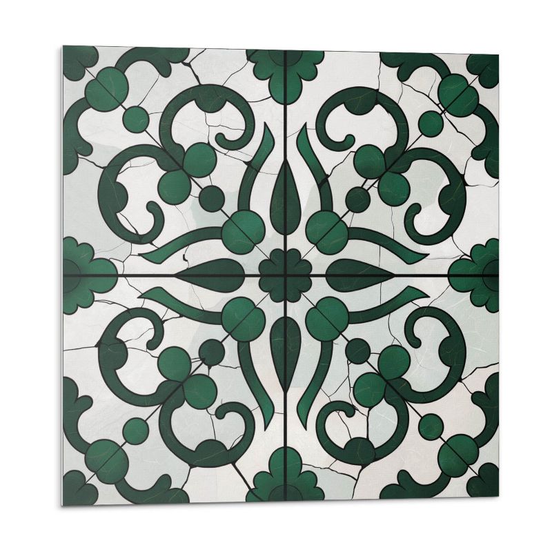 Kafelki samoprzylepne Wallfluent 50x50 cm Kwiatowy wzór z delikatnymi zdobieniami 4 szt.