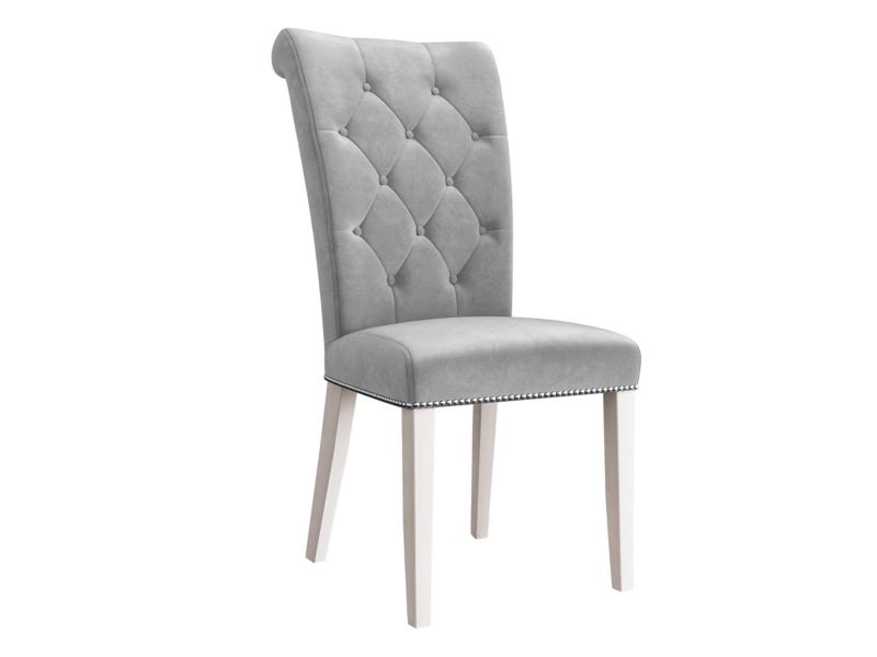 Krzesło MIRJAN 24 tapicerowane z kołatką Christina biały/gołębi szary 1 szt.