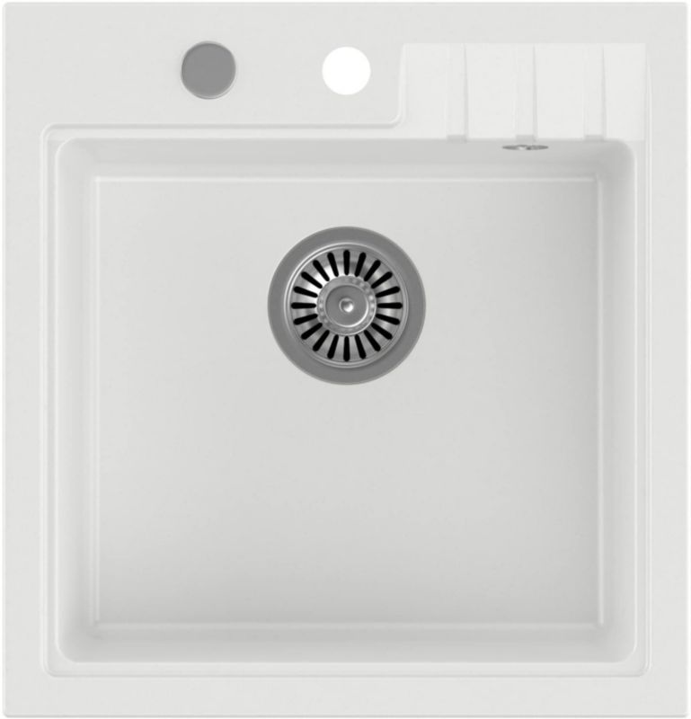 Zlewozmywak Quadron Peter 110 50x52 cm GraniteQ biały 1-komorowy wpuszczany 1 szt.