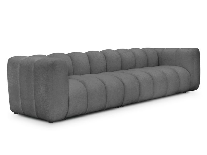 5-osobowa kanapa modułowa LaMiaSofa NAPOLI z tkaniny szenilowej 289x89 cm ciemny szary 1 szt.