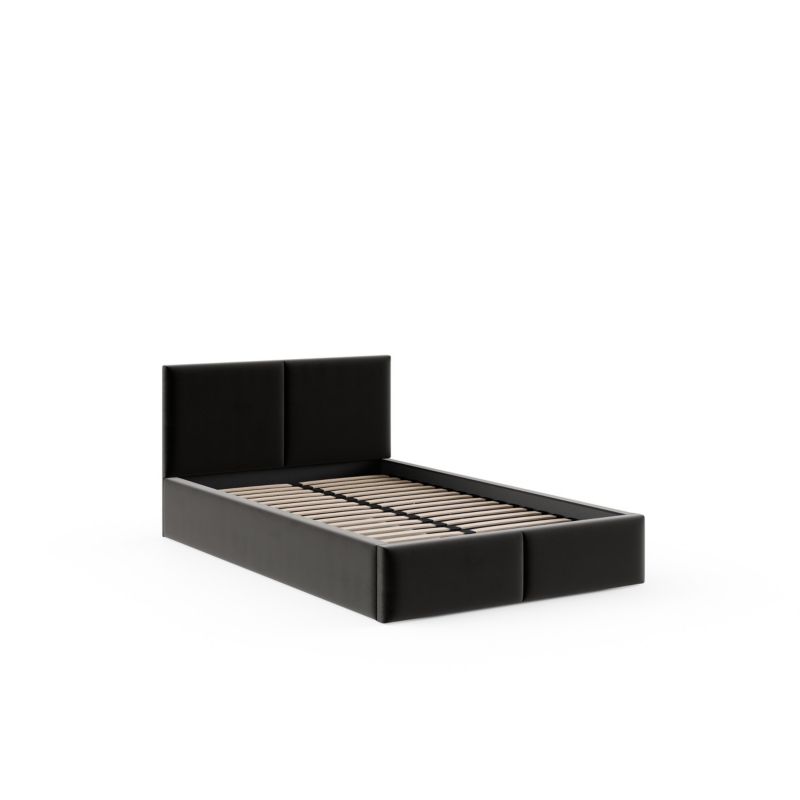 Łóżko tapicerowane FDM AMBER 120x200 czarne z pojemnikiem i stelażem podnoszonym 1 szt.