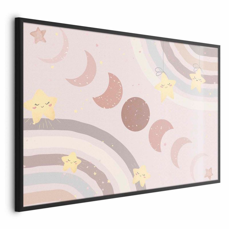 Plakat Artgeist Księżyc z tęczą 60x40 cm z ramą czarną 1 szt